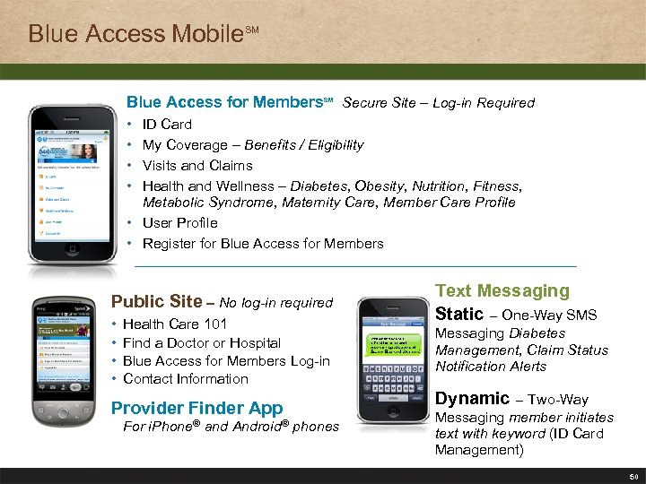 Blue Access Mobile SM Blue Access for Members Secure Site – Log-in Required •
