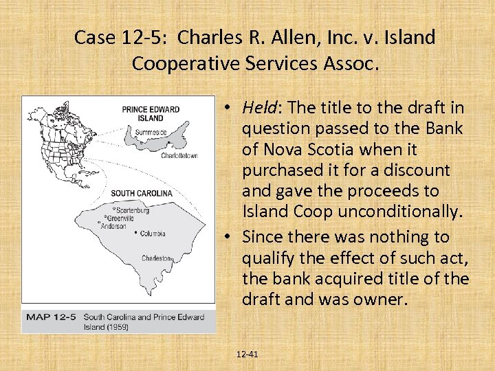Case 12 -5: Charles R. Allen, Inc. v. Island Cooperative Services Assoc. • Held: