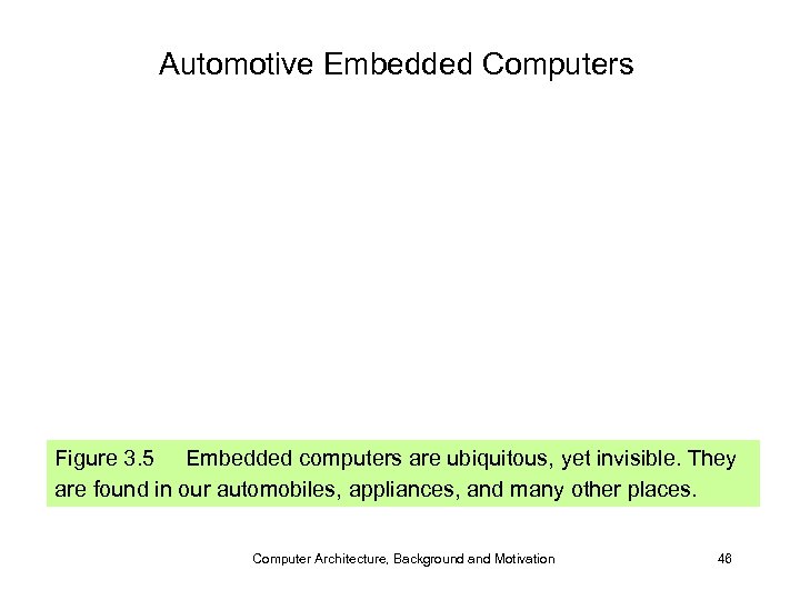 Automotive Embedded Computers Figure 3. 5 Embedded computers are ubiquitous, yet invisible. They are