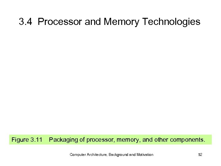 3. 4 Processor and Memory Technologies Figure 3. 11 Packaging of processor, memory, and