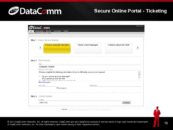 Secure Online Portal - Ticketing © 2013 Data. Comm Networks, Inc. All rights reserved.