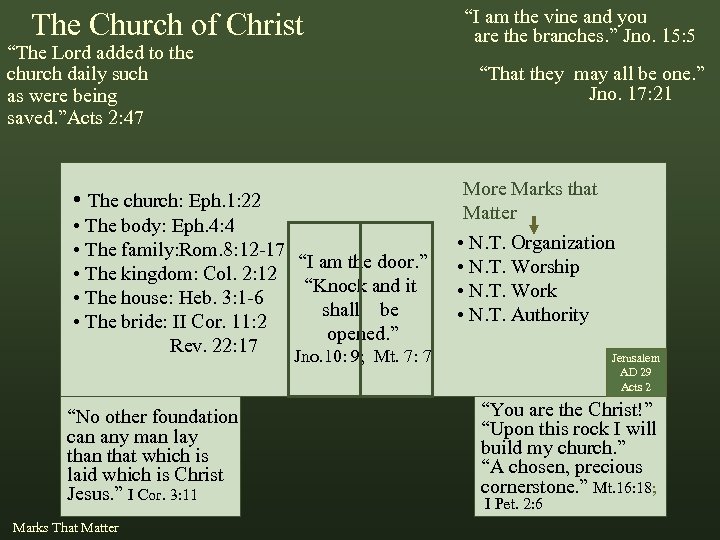 The Church of Christ “The Lord added to the church daily such as were