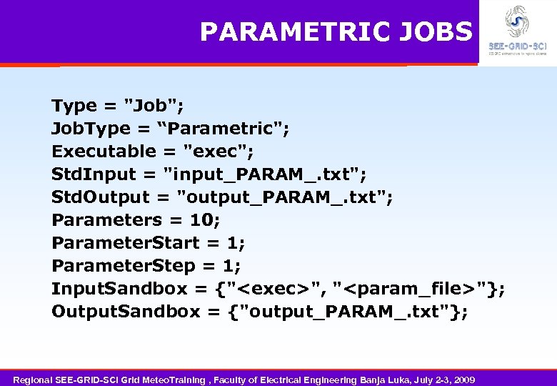 PARAMETRIC JOBS Type = 