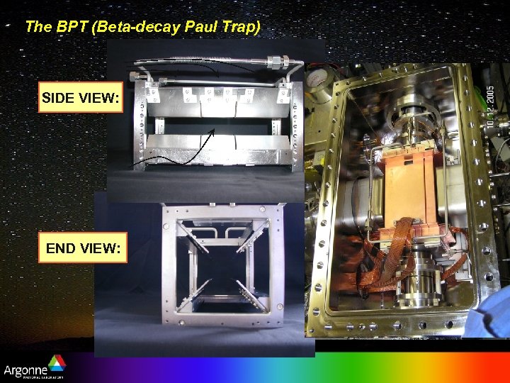 The BPT (Beta-decay Paul Trap) SIDE VIEW: END VIEW: 