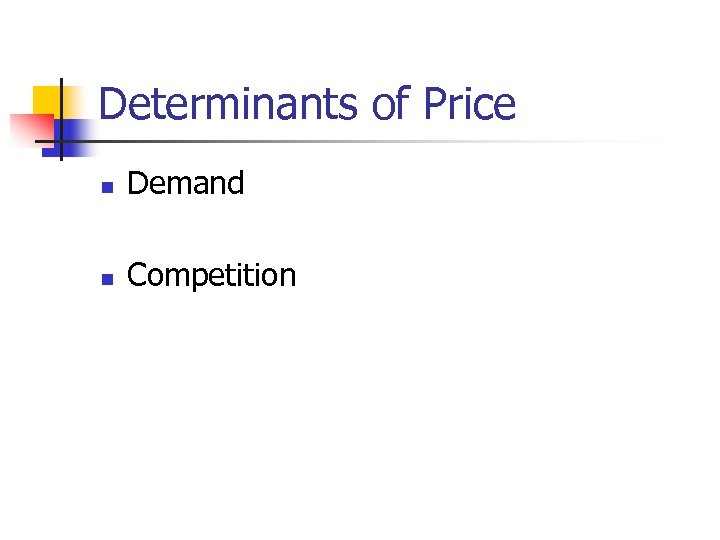 Determinants of Price n Demand n Competition 