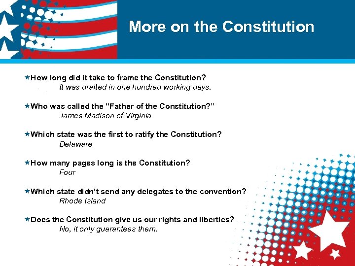 More on the Constitution «How long did it take to frame the Constitution? It