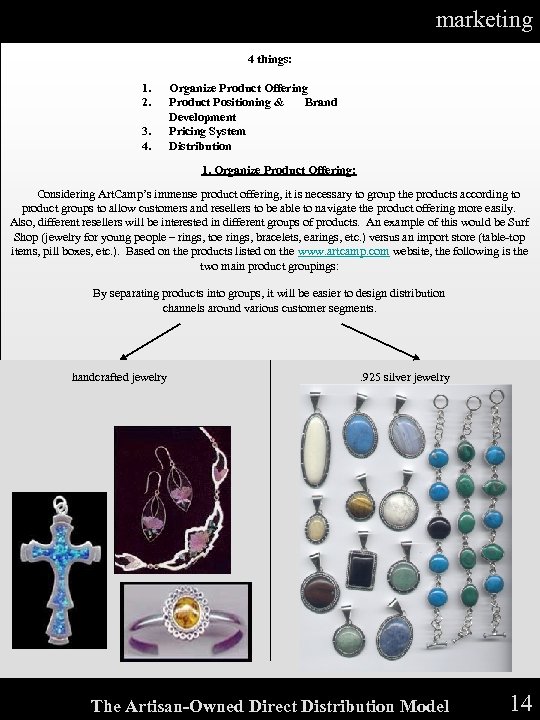 RESOURCE ALLOCATION marketing 4 things: 1. 2. 3. 4. Organize Product Offering Product Positioning