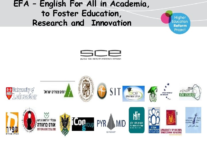 EFA – English For All in Academia, to Foster Education, Research and Innovation 