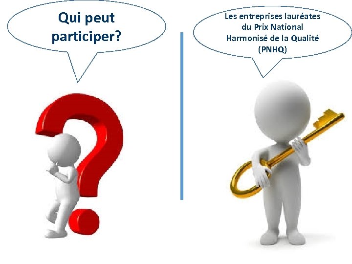 Qui peut participer? Les entreprises lauréates du Prix National Harmonisé de la Qualité (PNHQ)