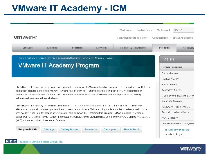 VMware IT Academy - ICM Network Development Group Inc. 