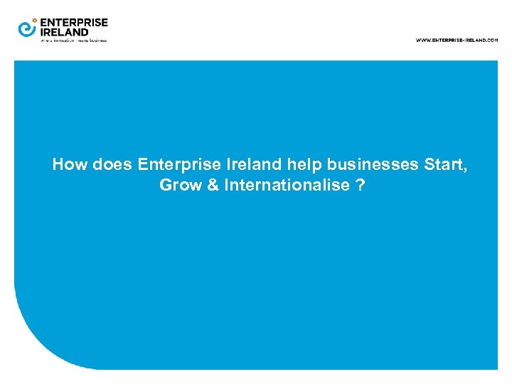 How does Enterprise Ireland help businesses Start, Grow & Internationalise ? 