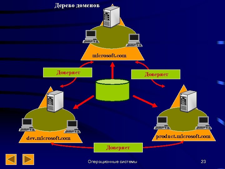Дерево доменов microsoft. com Доверяет product. microsoft. com dev. microsoft. com Доверяет Операционные системы
