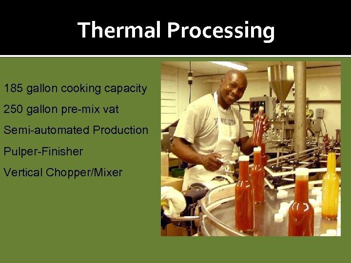 Thermal Processing 185 gallon cooking capacity 250 gallon pre-mix vat Semi-automated Production Pulper-Finisher Vertical
