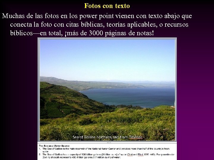 Fotos con texto Muchas de las fotos en los power point vienen con texto