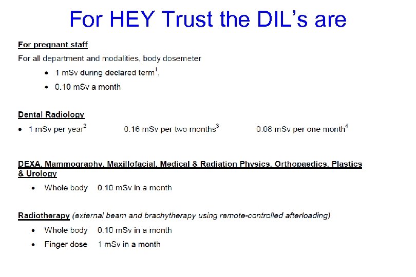 For HEY Trust the DIL’s are 15/03/2018 29 