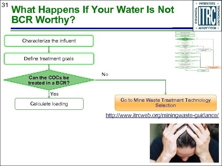 31 What Happens If Your Water Is Not BCR Worthy? Characterize the influent Define