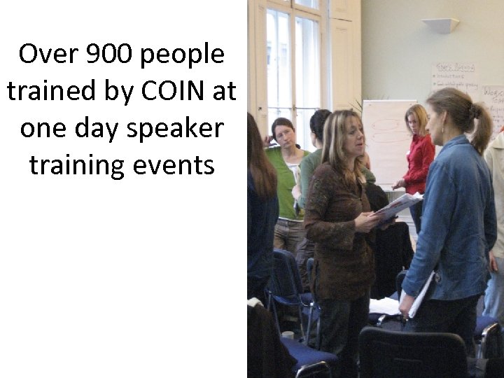 Over 900 people trained by COIN at one day speaker training events 