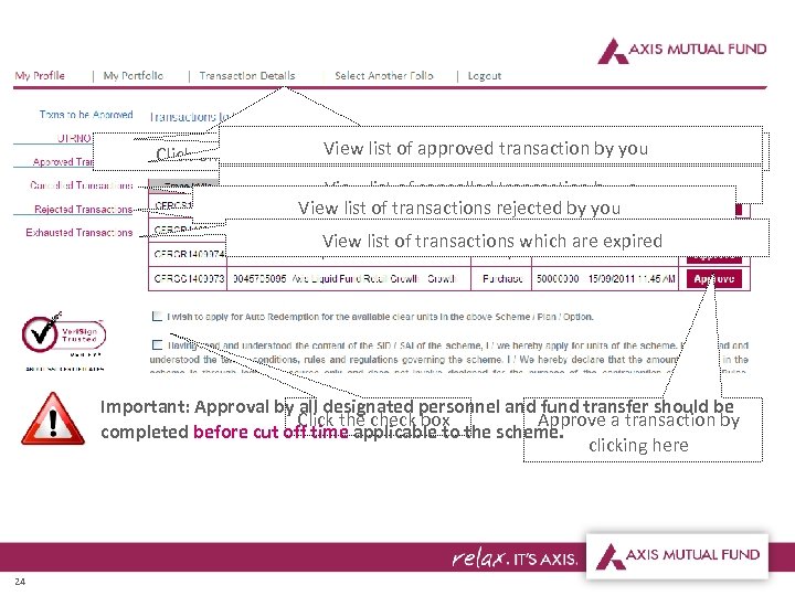 You can also view & update the UTR No. of existing transactions View list