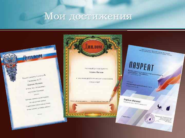 Мои достижения 