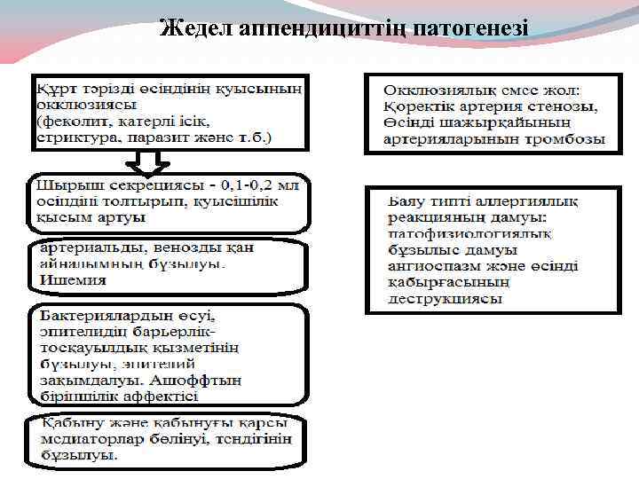 Жедел аппендициттің патогенезі 