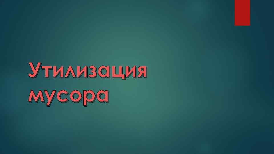 Утилизация мусора 