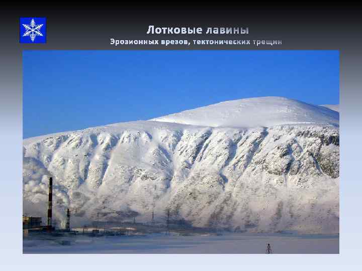 Лотковые лавины Эрозионных врезов, тектонических трещин 