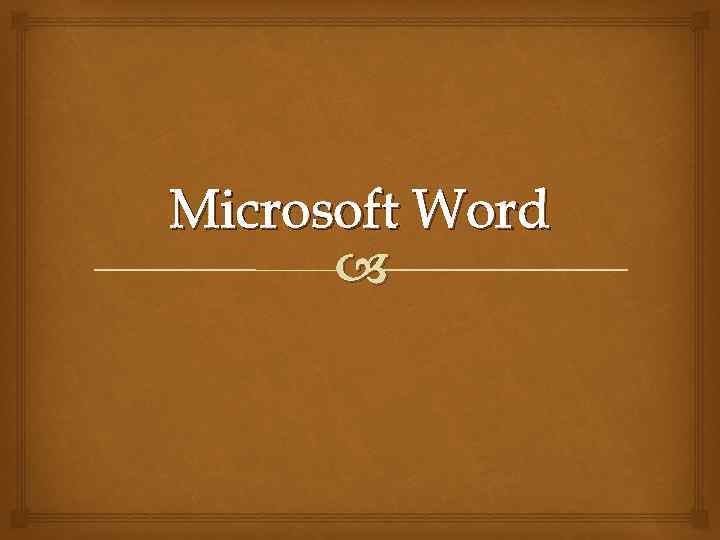 Microsoft Word 