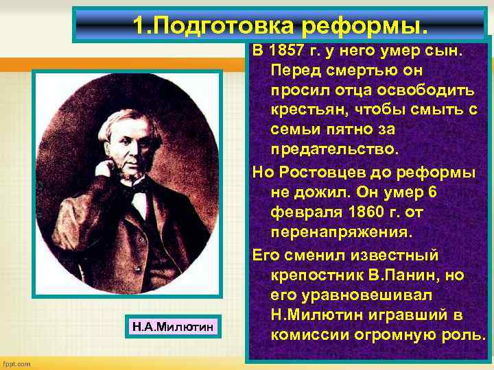 Государственная деятельность милютина проект