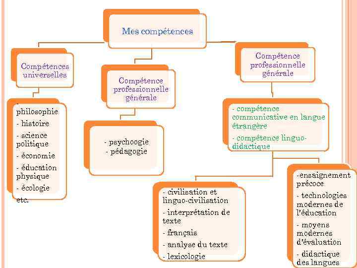 Mes compétences Compétences universelles philosophie - histoire - science politique - économie - éducation