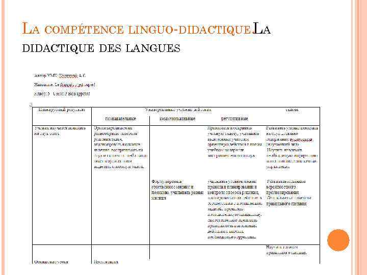 LA COMPÉTENCE LINGUO-DIDACTIQUE. LA DIDACTIQUE DES LANGUES 