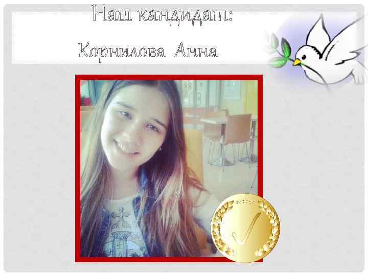 Наш кандидат: . Корнилова Анна 