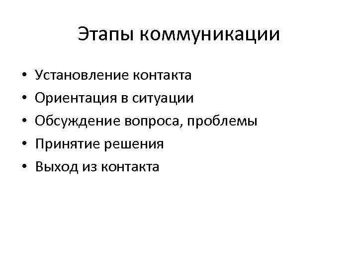 Ориентация в ситуации. Этапы коммуникации. Этапы коммуникативного контакта. Этапы коммуникации в менеджменте. Этапы развития коммуникационной проблемы.