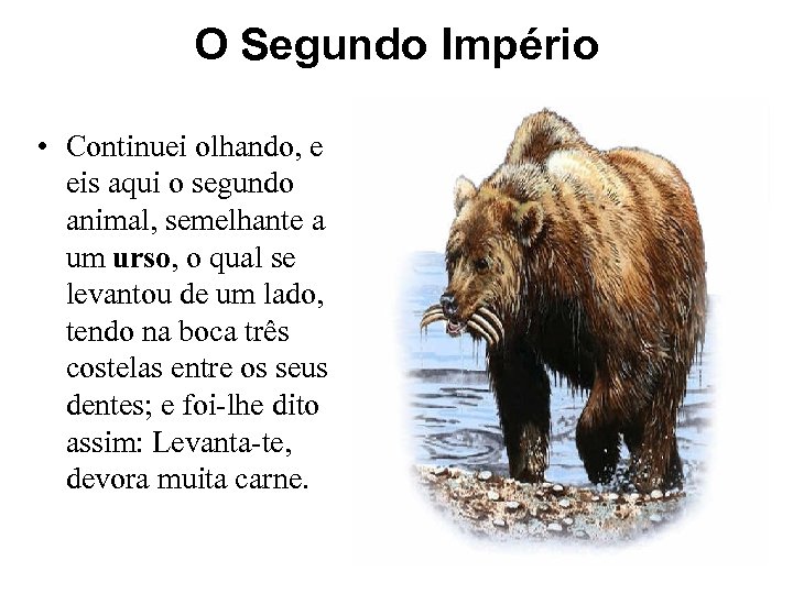O Segundo Império • Continuei olhando, e eis aqui o segundo animal, semelhante a