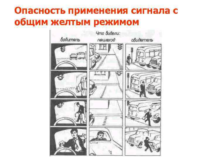 Опасность применения сигнала с общим желтым режимом 