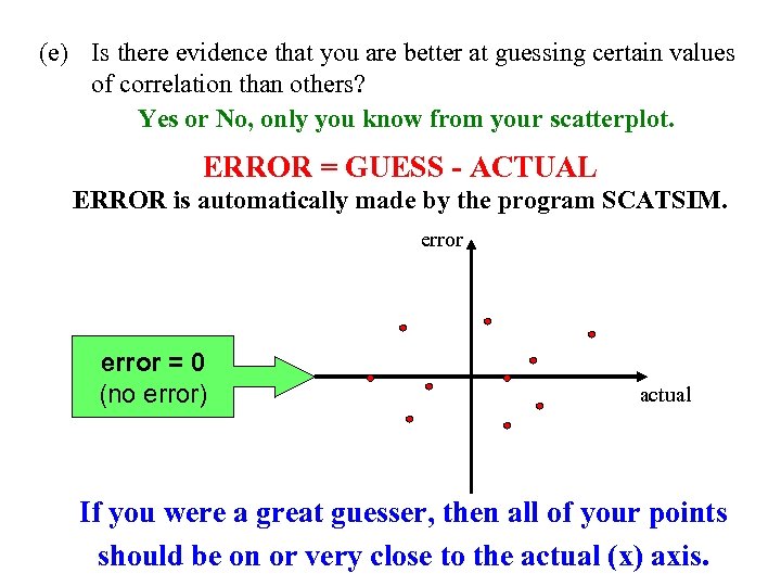 (e) Is there evidence that you are better at guessing certain values of correlation