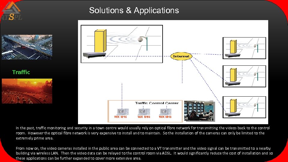 Solutions & Applications Traffic In the past, traffic monitoring and security in a town