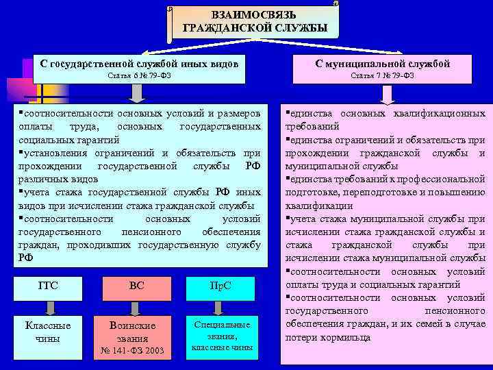 ВЗАИМОСВЯЗЬ ГРАЖДАНСКОЙ СЛУЖБЫ С государственной службой иных видов С муниципальной службой Статья 6 №