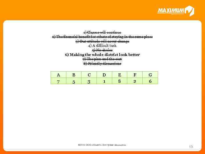 1) Classes will continue 2) The financial benefit for others of staying in the