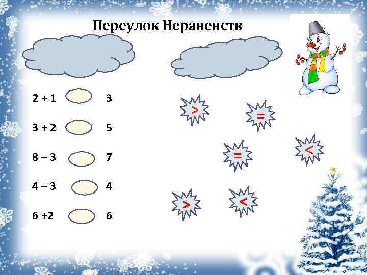 Переулок Неравенств 2+1 3 3+2 5 8– 3 7 4– 3 4 6 +2