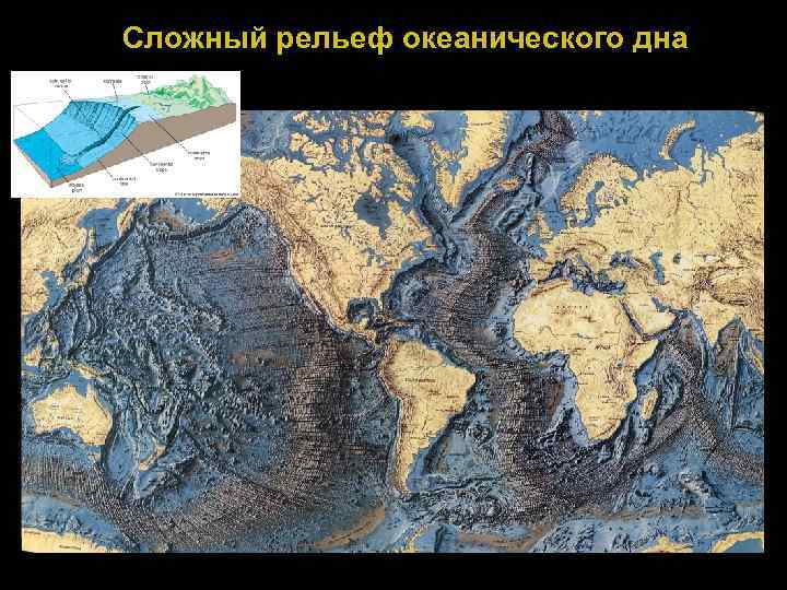 Сложный рельеф океанического дна 