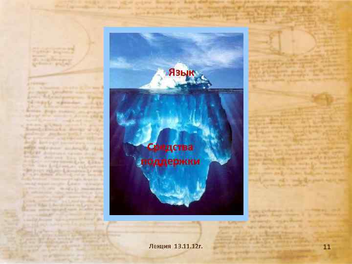 Язык Средства поддержки Лекция 13. 11. 12 г. 11 