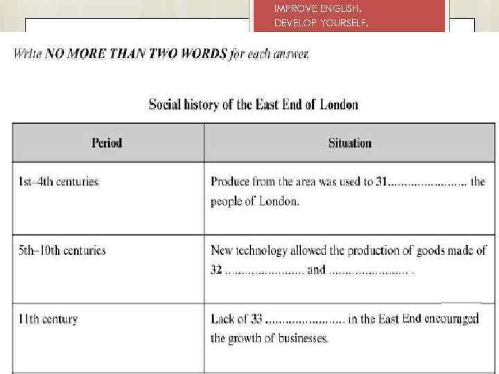 IMPROVE ENGLISH. DEVELOP YOURSELF. 