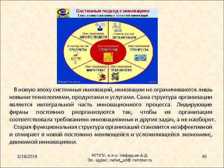 В новую эпоху системных инноваций, инновации не ограничиваются лишь новыми технологиями, продуктами и услугами.