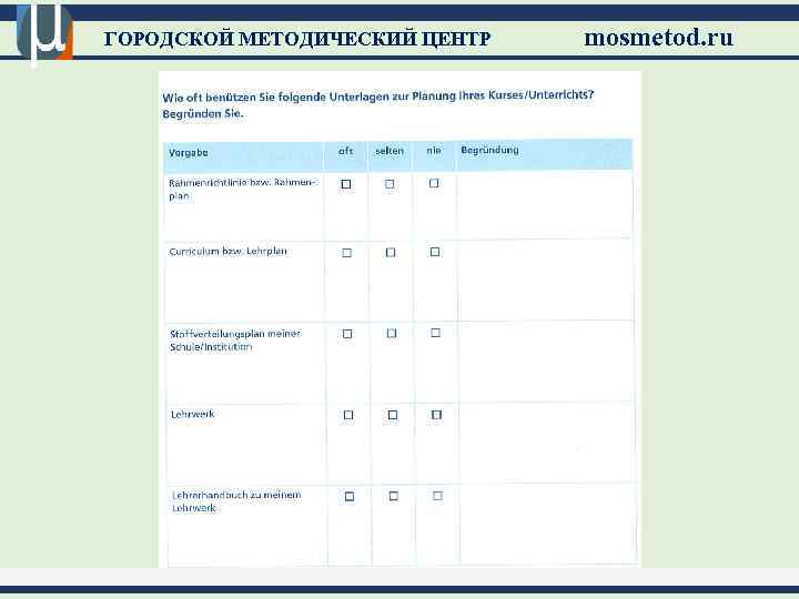 ГОРОДСКОЙ МЕТОДИЧЕСКИЙ ЦЕНТР mosmetod. ru 