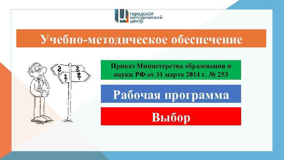 Учебно-методическое обеспечение Приказ Министерства образования и науки РФ от 31 марта 2014 г. №