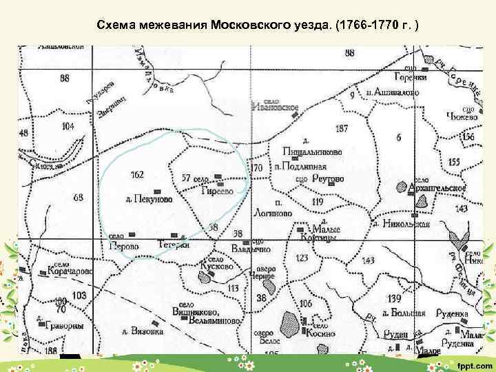 Схема межевания Московского уезда. (1766 -1770 г. ) 
