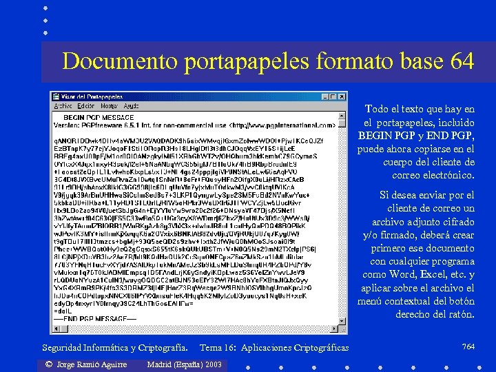 Documento portapapeles formato base 64 Todo el texto que hay en el portapapeles, incluido