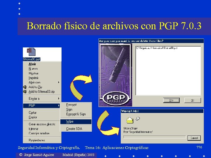 Borrado físico de archivos con PGP 7. 0. 3 Seguridad Informática y Criptografía. ©