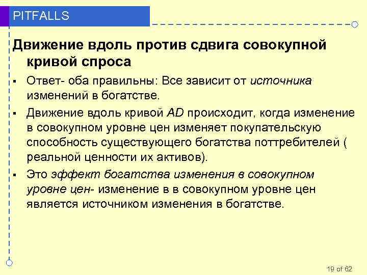 PITFALLS Движение вдоль против сдвига совокупной кривой спроса § § § Ответ- оба правильны: