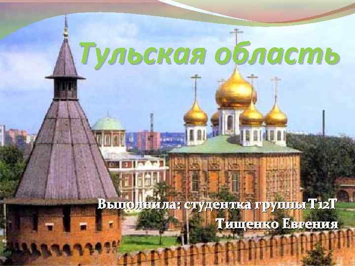 Тульская область Выполнила: студентка группы Т 12 Т Тищенко Евгения 